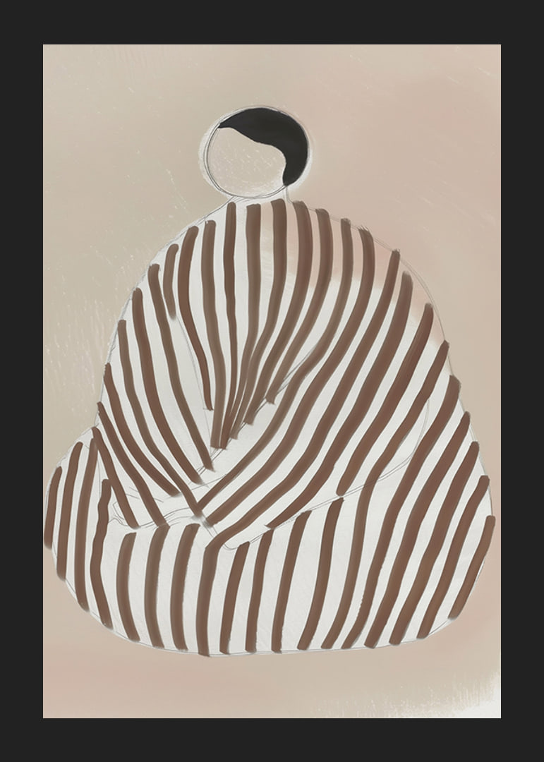 Abstract shape meets soft colors in a harmonious, modern poster-12