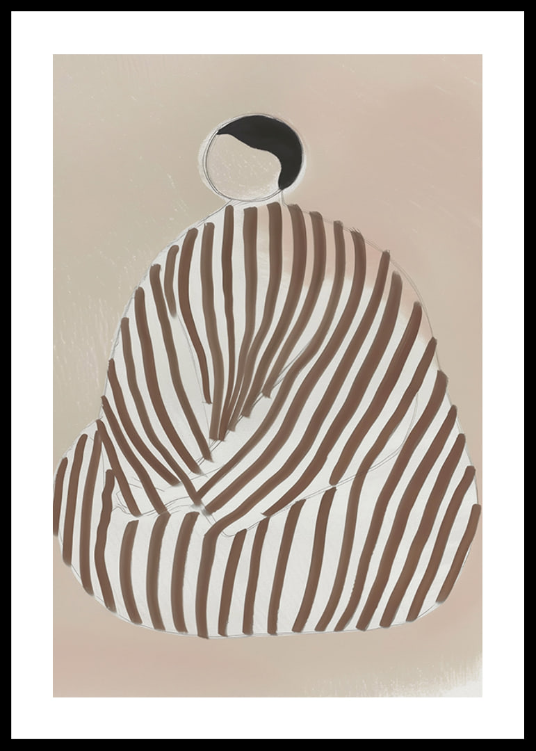 Abstract shape meets soft colors in a harmonious, modern poster-12