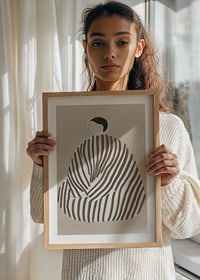 Abstract shape meets soft colors in a harmonious, modern poster-8