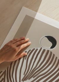 Abstract shape meets soft colors in a harmonious, modern poster-9
