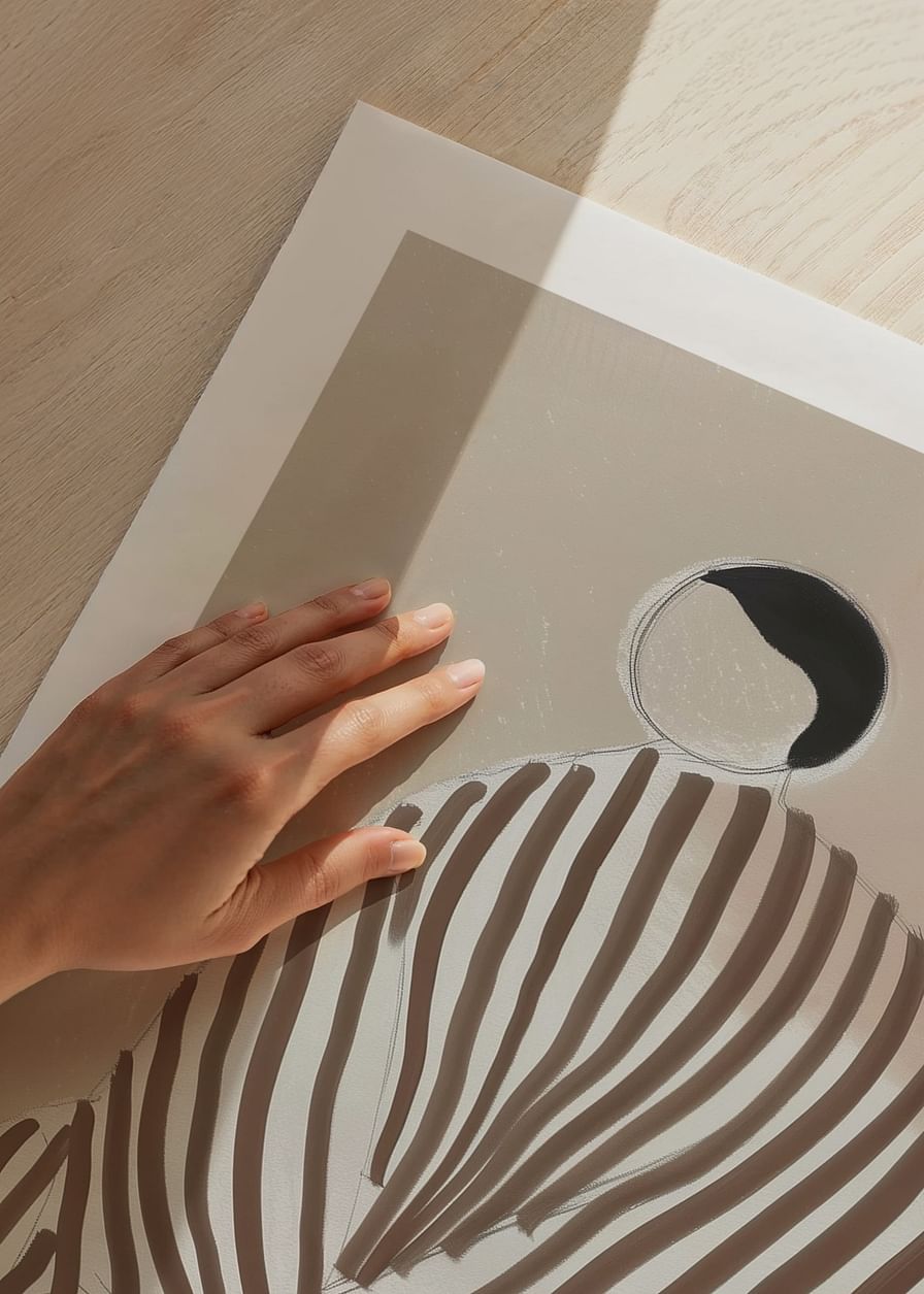 Une forme abstraite rencontre des couleurs douces dans une affiche harmonieuse et moderne-12