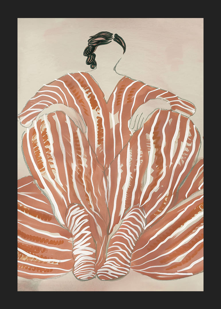 Une beauté abstraite avec des motifs rayés apporte un sentiment de calme et de créativité-12