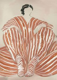 Een abstracte schoonheid met gestreepte patronen brengt een gevoel van rust en creativiteit-3