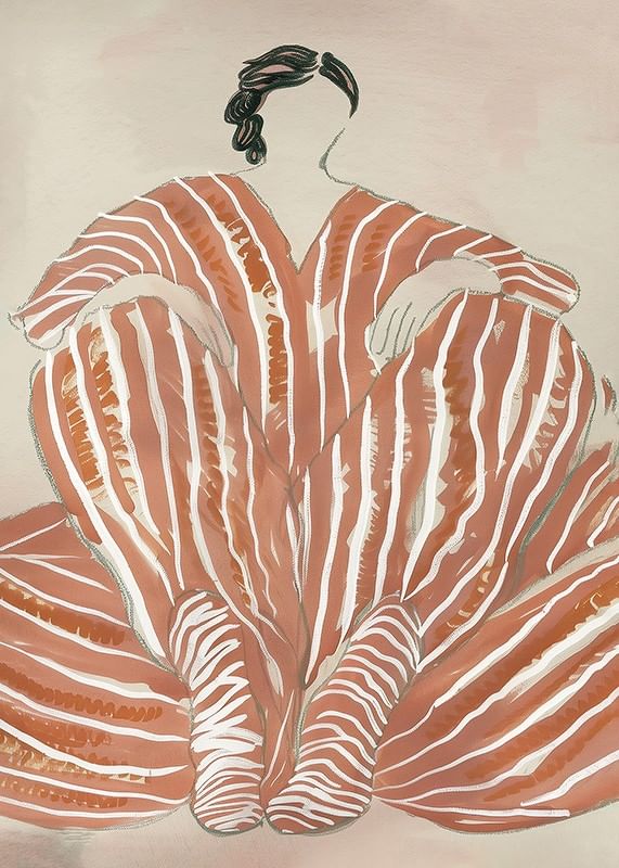 Een abstracte schoonheid met gestreepte patronen brengt een gevoel van rust en creativiteit-12