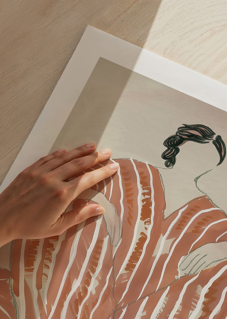 Een abstracte schoonheid met gestreepte patronen brengt een gevoel van rust en creativiteit-12