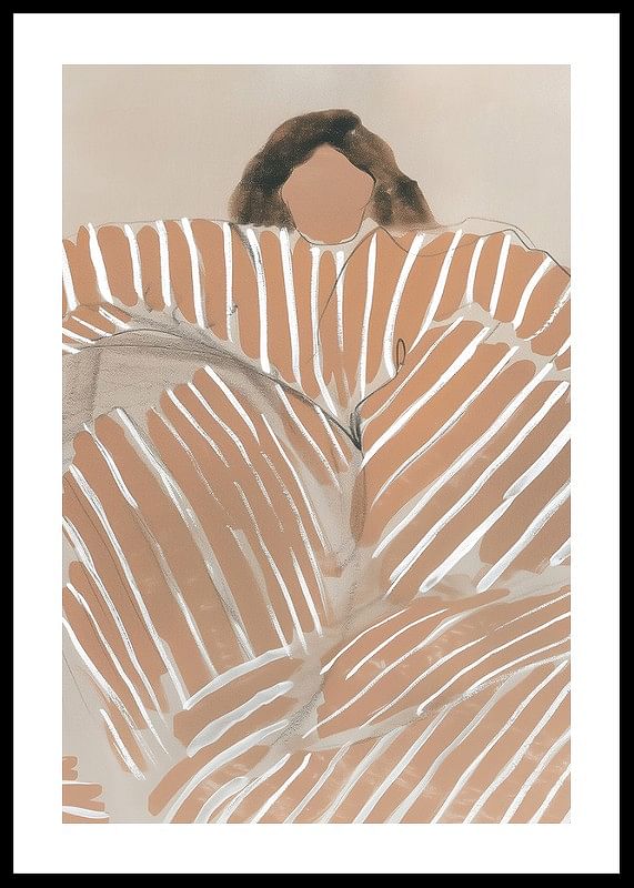 Abstracte elegantie ontmoet warmte in aardse tinten en contrasterende lijnen-12