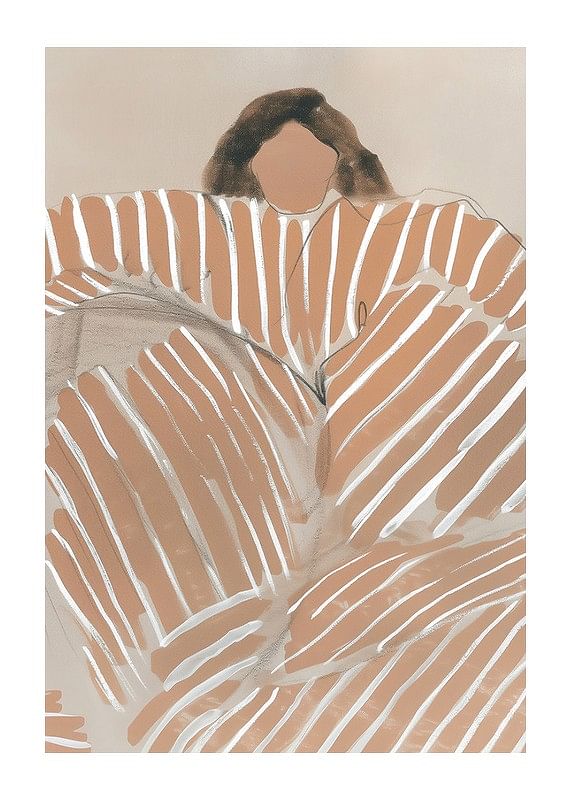 Abstracte elegantie ontmoet warmte in aardse tinten en contrasterende lijnen-12