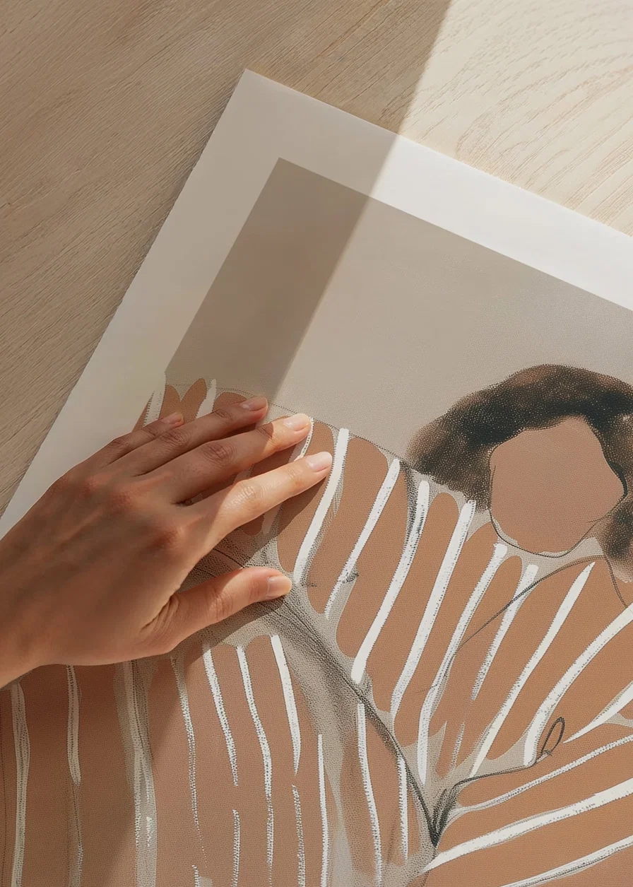 Abstract elegance meets warmth in earth tones and contrasting lines-12