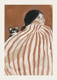 Sapņaina klusuma un draudzības aina zem svītrainas segas-3