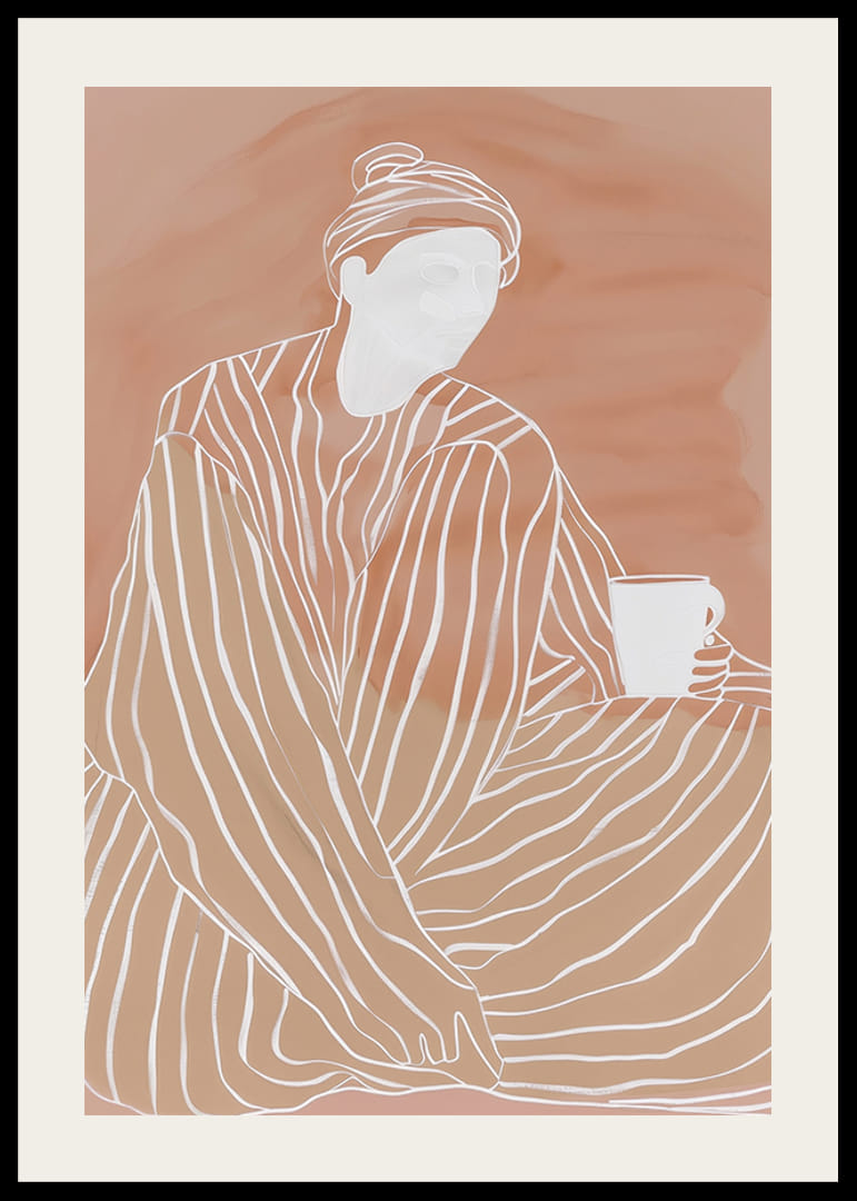 Uvoľnená elegancia v zemitých tónoch s teplou šálkou v ruke-12