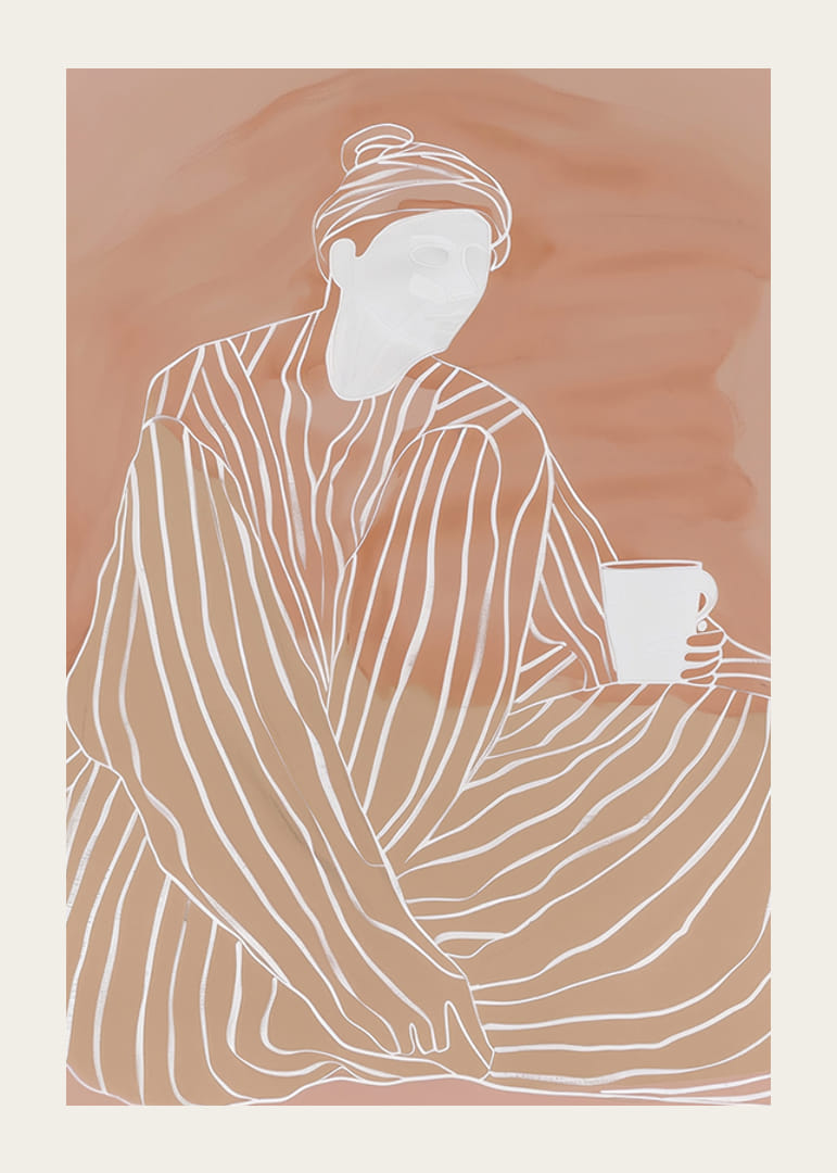 Uvoľnená elegancia v zemitých tónoch s teplou šálkou v ruke-12