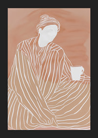 Relaxed elegance in earthy tones with a warm cup in hand-5
