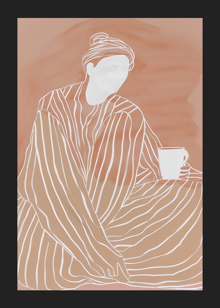 Uvoľnená elegancia v zemitých tónoch s teplou šálkou v ruke-12