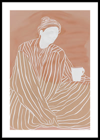 Relaxed elegance in earthy tones with a warm cup in hand-0