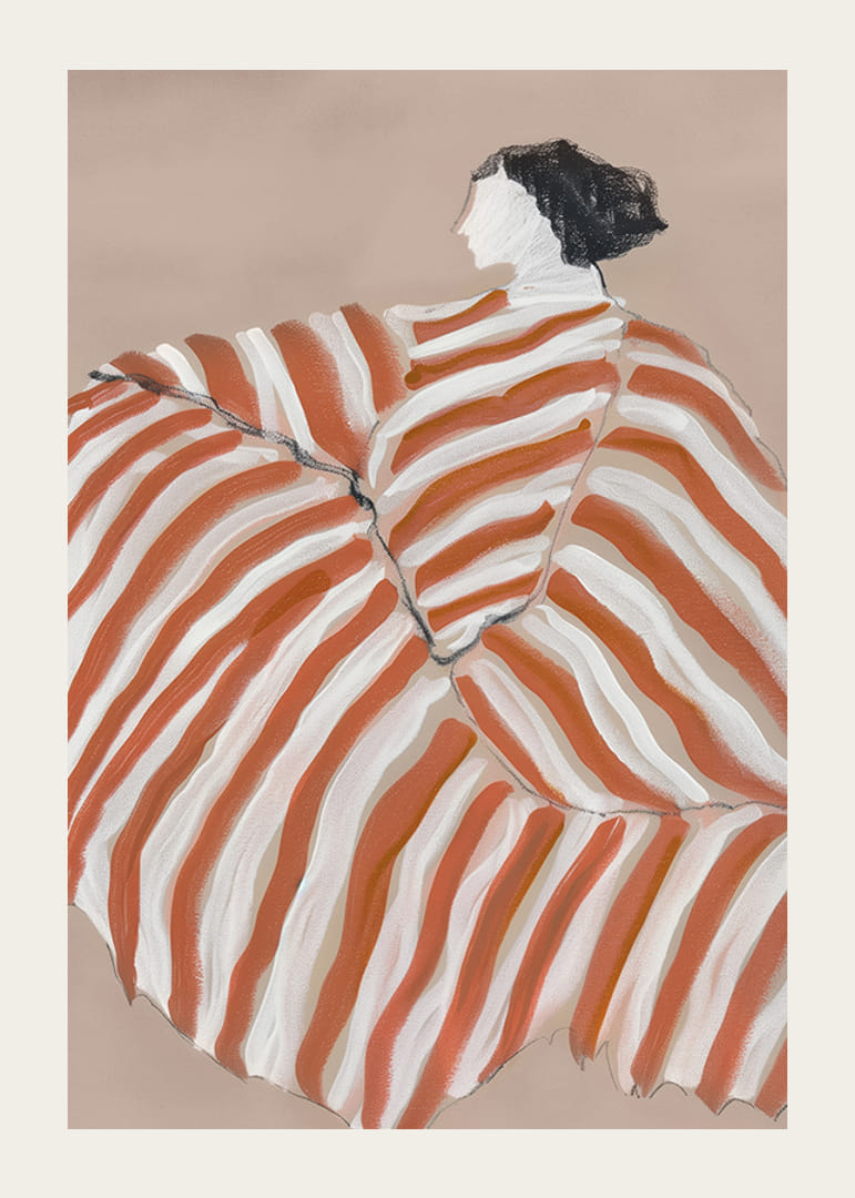 An abstract shape blends earthy stripes with elegant, fluid movement-12