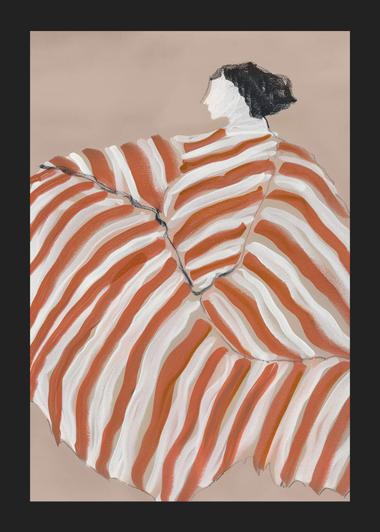 An abstract shape blends earthy stripes with elegant, fluid movement-12