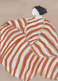 En abstrakt form blandar jordnära ränder med elegant, flytande rörelse-7