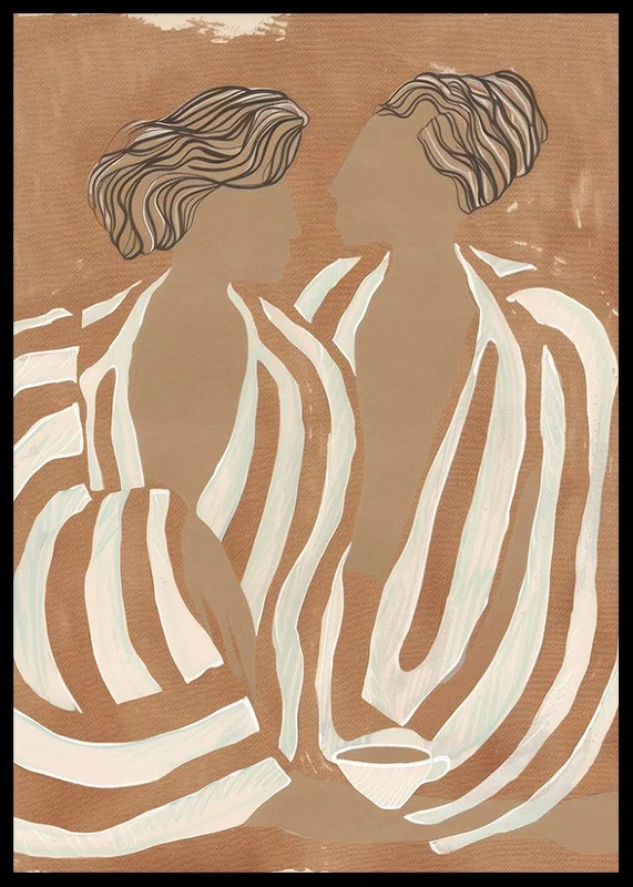 Two silhouettes in soft tones meet in a harmonious dance of lines and shapes.-12
