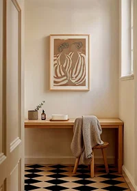 Two silhouettes in soft tones meet in a harmonious dance of lines and shapes.-8
