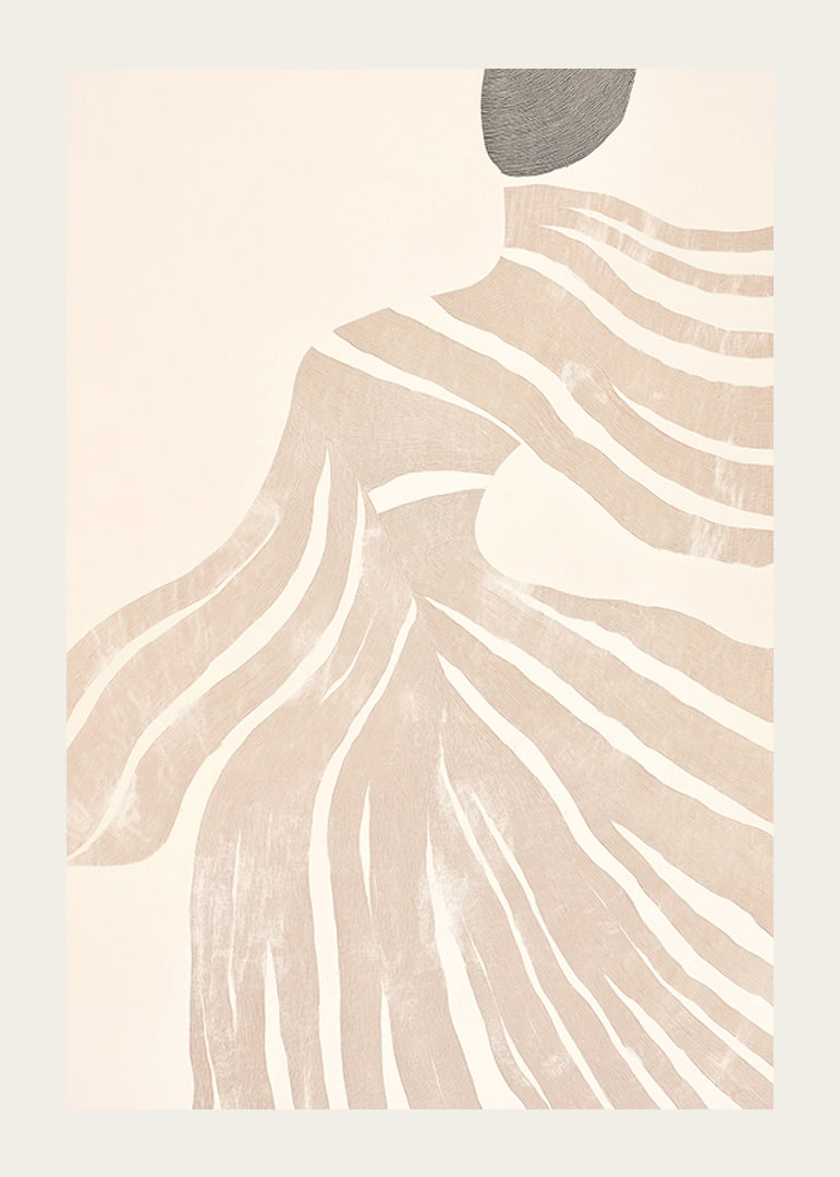 Abstract lines flow like soft waves over an elegant silhouette-12