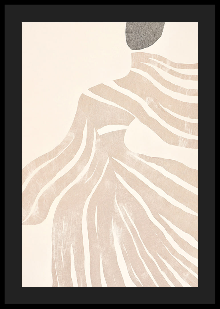 Abstract lines flow like soft waves over an elegant silhouette-12