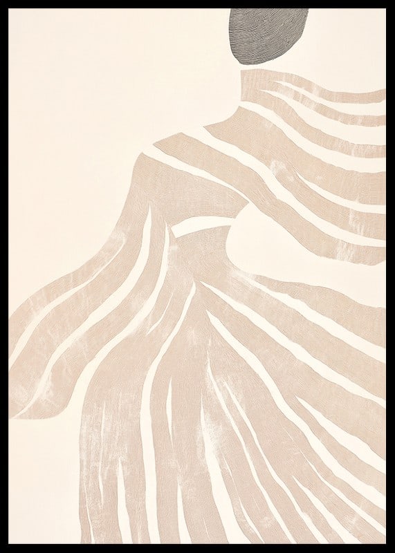 Abstract lines flow like soft waves over an elegant silhouette-12