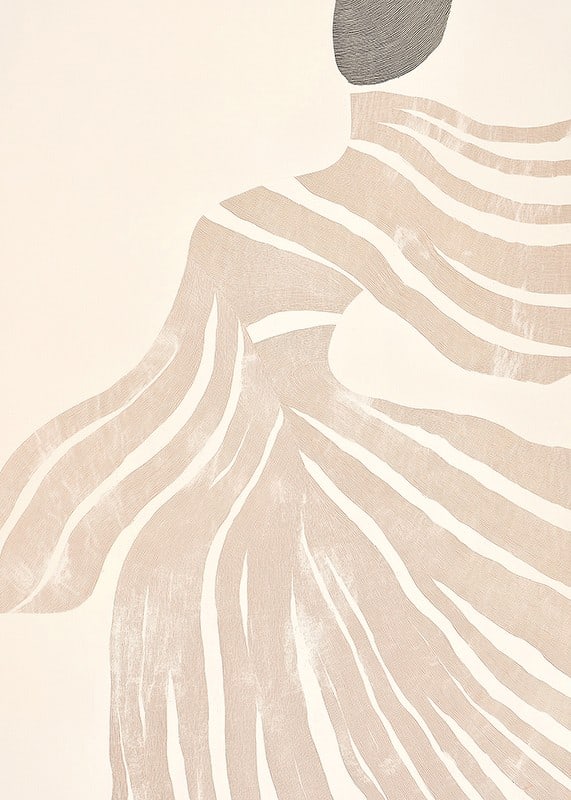 Abstract lines flow like soft waves over an elegant silhouette-12
