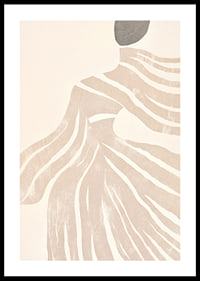 Abstract lines flow like soft waves over an elegant silhouette-0