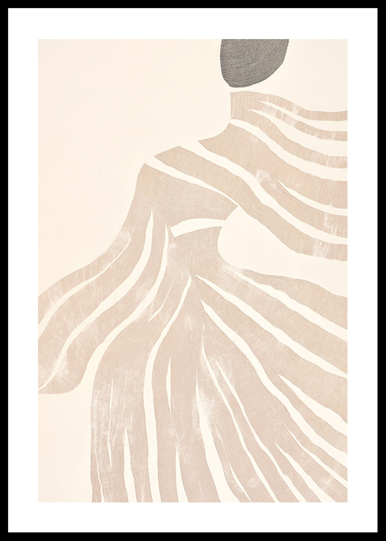 Abstract lines flow like soft waves over an elegant silhouette-12