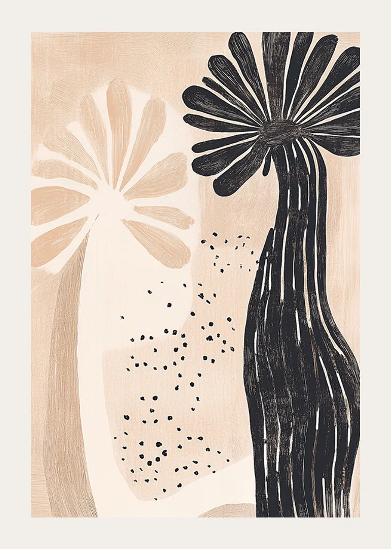Abstract floral pattern meets natural elegance in soft, earthy tones-12