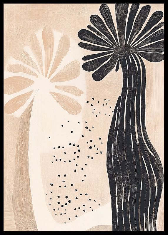 Un motif floral abstrait rencontre l'élégance naturelle dans des tons doux et terreux-12