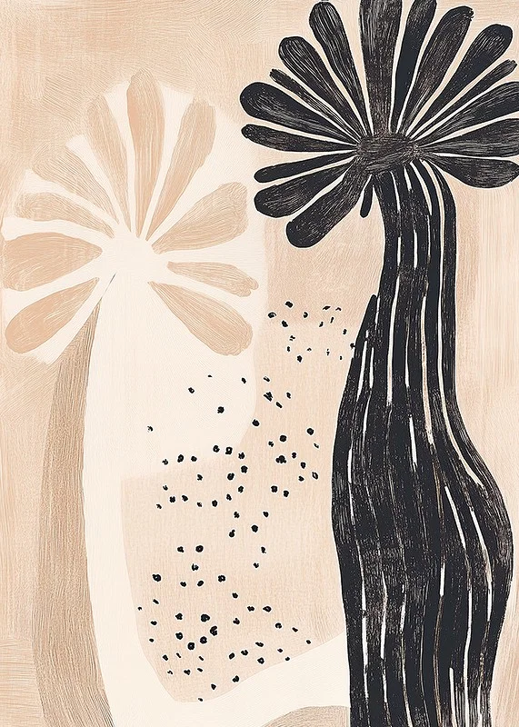 Abstract floral pattern meets natural elegance in soft, earthy tones-12