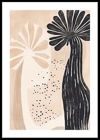 Un motif floral abstrait rencontre l'élégance naturelle dans des tons doux et terreux-0