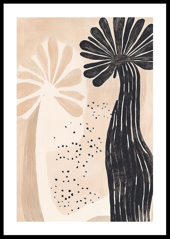 Un motif floral abstrait rencontre l'élégance naturelle dans des tons doux et terreux-12