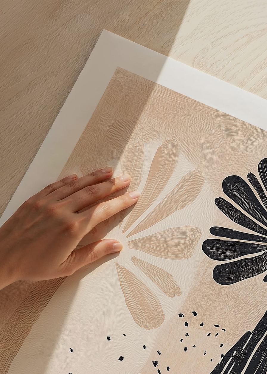Un motif floral abstrait rencontre l'élégance naturelle dans des tons doux et terreux-12