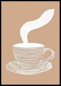Un poster elegant cu o ceașcă de cafea aburindă pe un fundal bej liniștitor-2