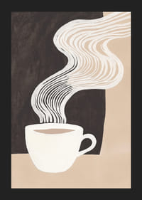 En stiliserad kaffekopp med ånga skapar en känsla av värme och lugn-5