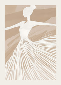 Elegant balettdansare i mjuka, jordnära toner skapar känsla av graciös rörelse-3