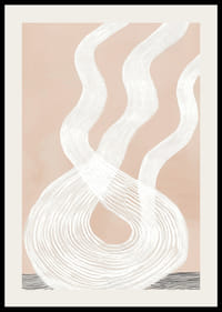 Élégance abstraite avec de larges lignes blanches sur un fond beige doux-2