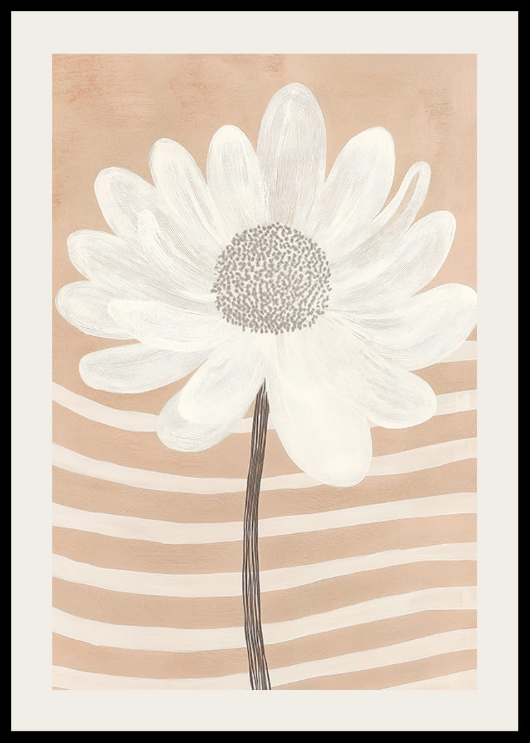 Eenvoudige elegantie met een witte bloem tegen beige golven-12