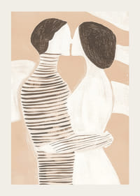 Abstract and stylish embrace in soft, earthy tones that exude intimacy-3