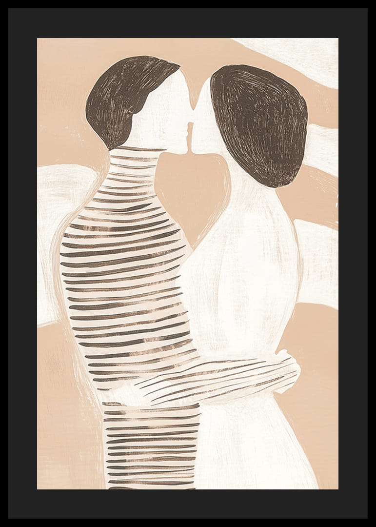 Abstract and stylish embrace in soft, earthy tones that exude intimacy-12