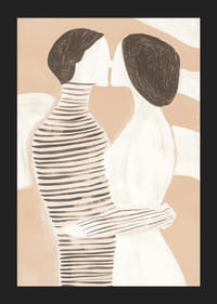 Abstract and stylish embrace in soft, earthy tones that exude intimacy-5