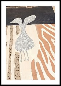 Abstracte lijnen ontmoeten aardse tinten in een speelse harmonie-0