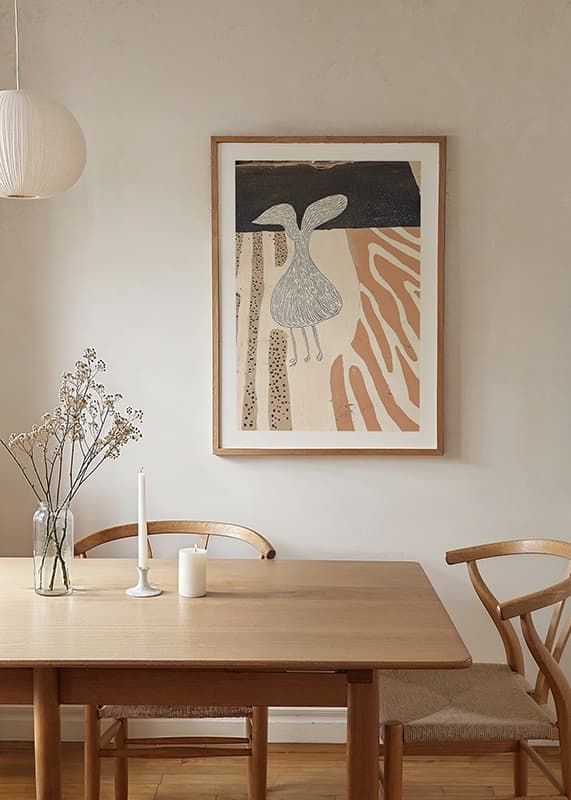 Abstracte lijnen ontmoeten aardse tinten in een speelse harmonie-12