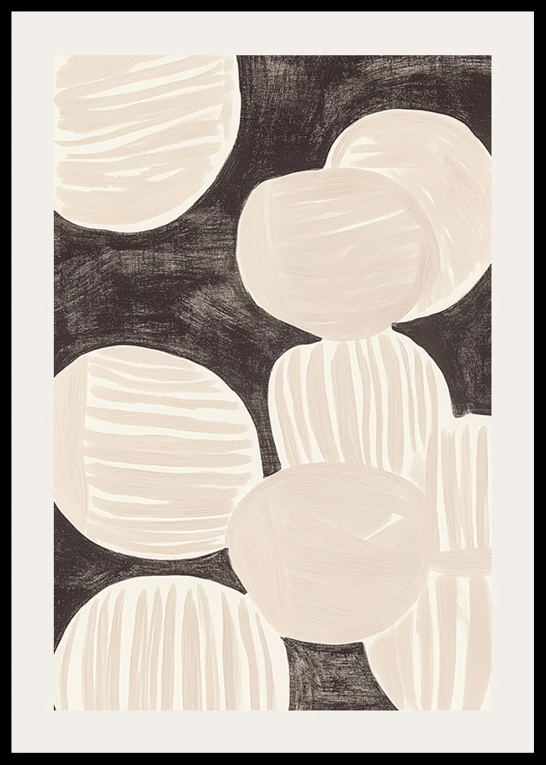 Abstract shapes float harmoniously over a dark background-12