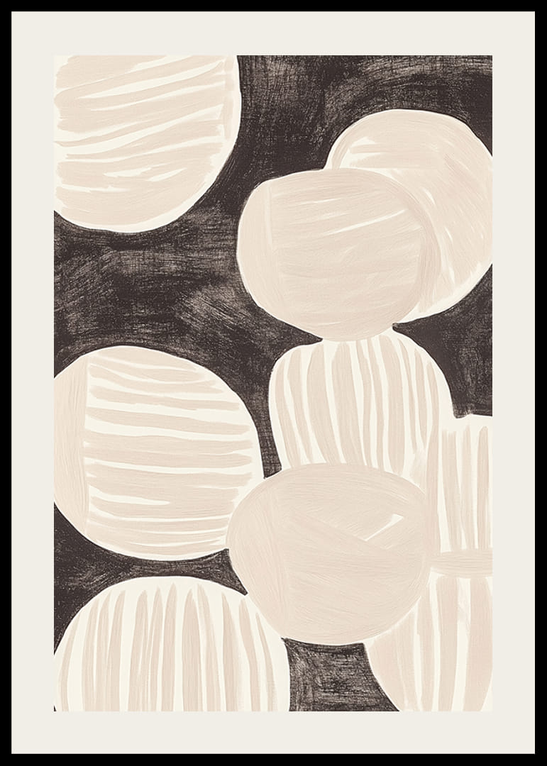 Des formes abstraites flottent harmonieusement sur un fond sombre-12