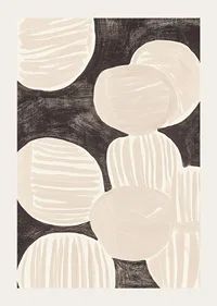 Abstract shapes float harmoniously over a dark background-3