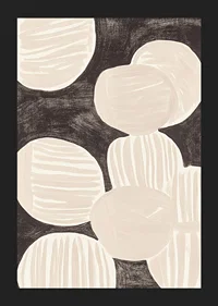 Abstract shapes float harmoniously over a dark background-5
