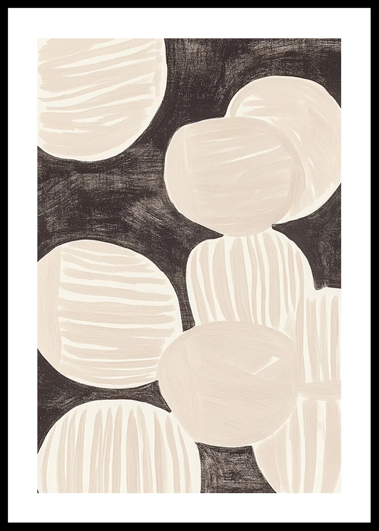 Abstract shapes float harmoniously over a dark background-12